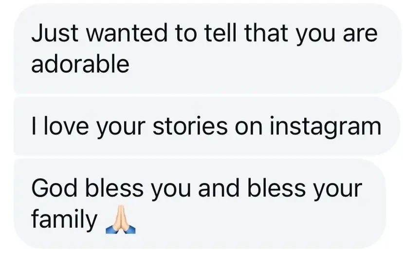 Follower message to Rula Lolas — God bless you and your family — رسالة متابعة لرولا